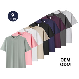 100% Cotton High Quality Unisex 230G Blank Custom Logo Casual Five Quarter Sleeve T-Shirt - Product Image 1