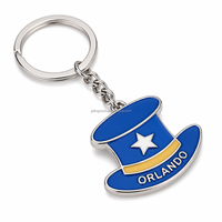 Porte-clés personnalisé SEDEX mignon Orlando, montgolfière bleu sarcelle et corail, en métal émaillé souple, cadeau souvenir de la Floride, vente en gros pour les boutiques de souvenirs
