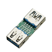 Adaptador USB 3.0 de Hembra a Hembra 2 en 1 con Borde Recto y Placa PCB de 32.0mm, Conector de Transferencia de Datos de 10Gbps Reales