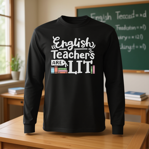 Camiseta de manga larga con estampado de profesores de inglés, ropa promocional - Product Image 3