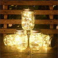 Lampes solaires suspendues en forme de bocal Mason, guirlandes lumineuses extérieures étanches en verre, lampes décoratives d'ambiance pour patio et jardin de Noël