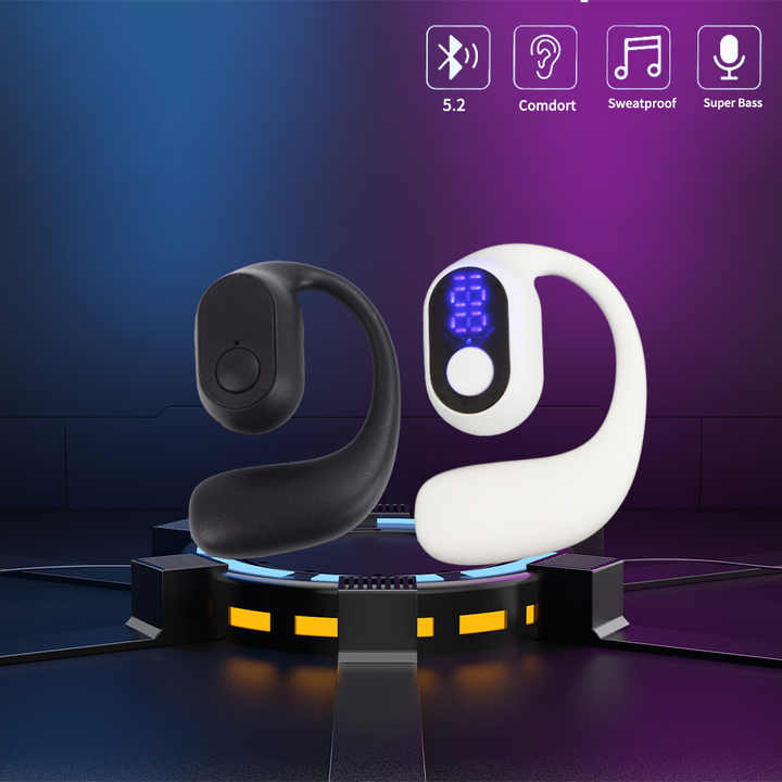 OWS-02 Open 180° Rotation Wireless Business Headset With Mic Air Conduction Ear-hook Touch Control Sports Hifi Earphone