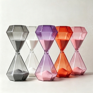 Diamond Shape Glass Sand Timer Modern Decorative Hourglass for Desktop Office Birthday <b>Gift</b> Handmade Precise Timing - Product Image 4
