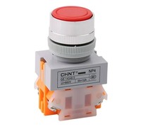 Interrupteur à bouton-poussoir LED à tête plate autobloquant NP4-11BNZS 1NO1NC IP40 4A 380V GB 14048.5