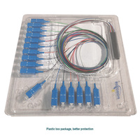 1X2 1X4 1X8 1X16 1X32 1X64 Paket Mini FC/SC/ST/LC Konektor Sm 0.9Mm Kabel Mini Serat Optik PLC Splitter