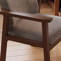 Chaise de salle à manger italienne écologique minimaliste moderne haut de gamme avec pieds en bois, dossier en tissu et accoudoirs en bois, mobilier pour la maison