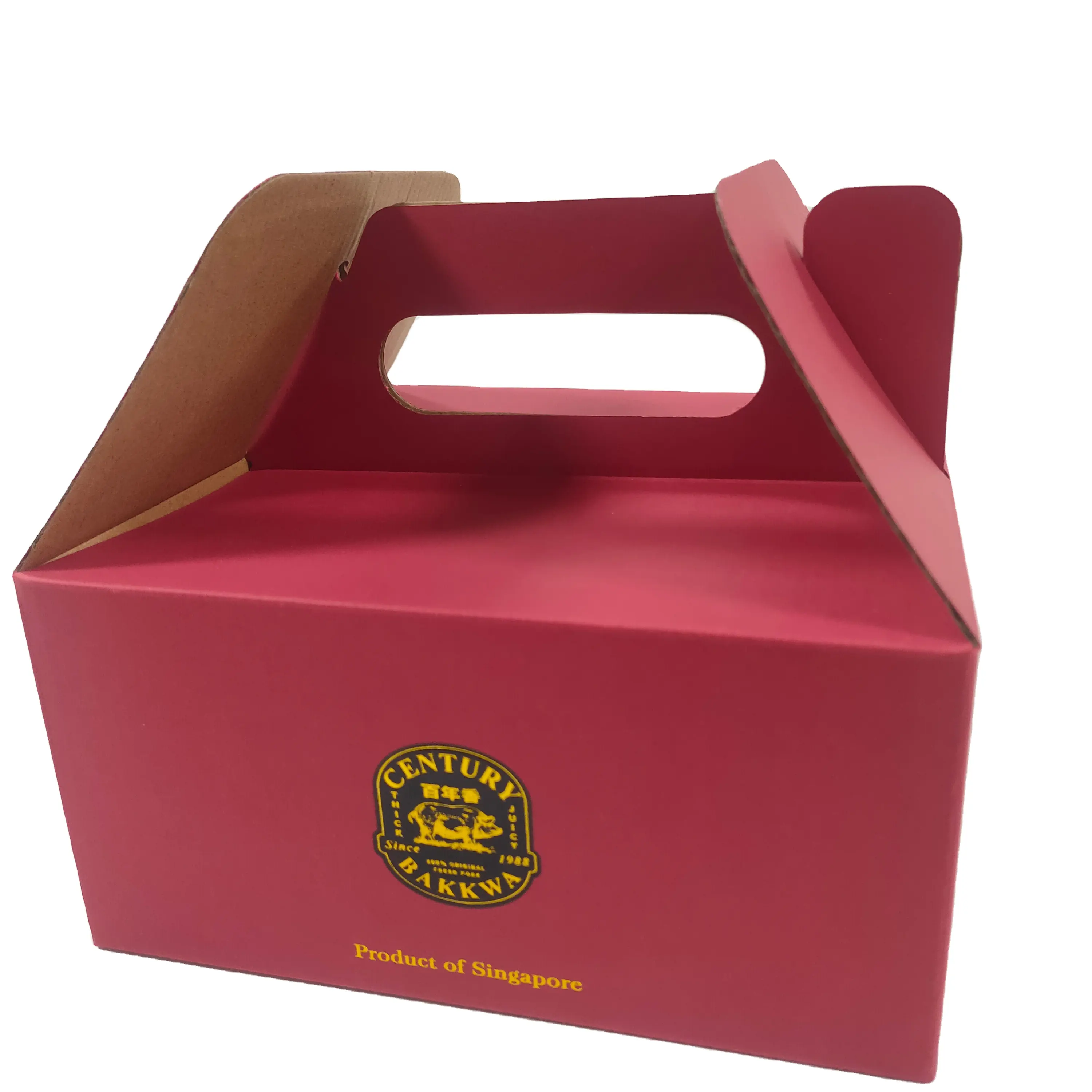 Custom Gift Packaging Paper Strong Corrugated Wine Shipping Box With Handle