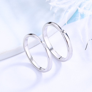 Ensemble de bagues de fiançailles et de mariage pour couple en argent sterling S925, soleil et lune, ouverture réglable - Product Image 4