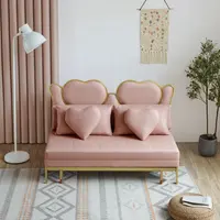 Đa Chức Năng Divan Sofa Velvet Với Khung Thép Không Gỉ Sofa Giường Hai Chỗ Ngồi Sống Gấp Sofa
