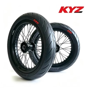 Ensemble de roues Supermoto KYZ Ultra Bee 17 pouces en alliage anodisé, pneus avant 110/70R17 et arrière 140/60R17, haute performance, course, mise à niveau professionnelle - Product Image 1