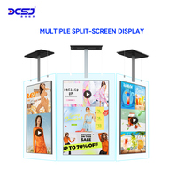Affiche numérique ultra-mince pour vitrine de magasin de vêtements, écran tactile transparent double face suspendu de 43, 55 et 65 pouces