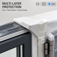 Porte pliante en verre en alliage d'aluminium, porte patio pliante, style sans cadre Low-E pour balcon, extérieur, maison