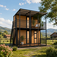 Maison conteneur extensible à double étage de 40 pieds, maison miniature moderne pliable à 2 niveaux pour hôtel