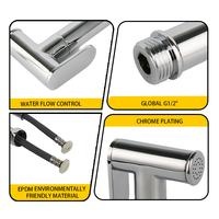 YISHUI Kit de douche bidet mural moderne à double fonction avec pulvérisateur shattaf, en laiton haut de gamme chromé, pour toilettes