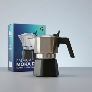 <span class=keywords><strong>Cafetera</strong></span> <span class=keywords><strong>Italiana</strong></span> de Aluminio para Espresso y Moka, 3, 6 y 9 Tazas, para Estufa de Gas, Eléctrica e Inducción, con Logotipo Personalizado - Product Image 1