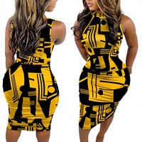 Vestidos Casuales de Verano Más Vendidos, Sin Mangas, Espalda Descubierta, Corte en A, Satén 100% Poliéster, Largos hasta el Suelo, Color en Contraste, Venta al Por Mayor