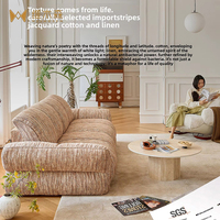 Ensemble de canapés en tissu français, style moderne et épuré, petit format, revêtement en coton et lin, mobilier de salon, rembourrage en éponge, amovible