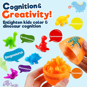 Giocattolo matematico sensoriale Montessori abbinamento prescolare apprendimento <span class=keywords><strong>gioco</strong></span> educativo colore uovo smistamento e conteggio giocattoli dinosauri - Product Image 5