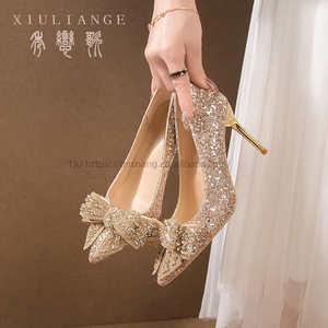 Luxury Wedding Shoes for Bride <b>Sparkly</b> Crystal Low Heels Comfort Summer Bridal Pumps - Product Image 3