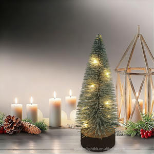 Xams Gift Artificial Green Mini <b>Bottle</b> <b>Brush</b> Christmas <b>Tree</b> with LED Snowflake Decor -Lit -Easy Setup for Home Office Party - Product Image 6