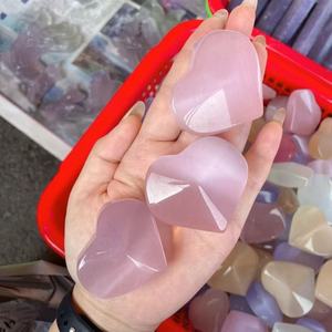 Cuarzo de Cristal Natural Tallado en Forma de Corazón con Ojos de Gato, de Alta Calidad, Venta al por Mayor, para Alivio del Estrés, CrystalHola DIY Love - Product Image 2