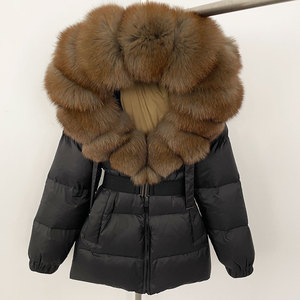 OFTBUY 2025 Nouvelle <span class=keywords><strong>Parka</strong></span> d'Hiver en Duvet de Canard Blanc pour <span class=keywords><strong>Femme</strong></span> <span class=keywords><strong>avec</strong></span> <span class=keywords><strong>Capuche</strong></span> en Véritable Fourrure de Renard, Veste <span class=keywords><strong>Imperméable</strong></span> à 90% Coupe-Vent Chaude et Épaisse, Manteau Court - Product Image 5
