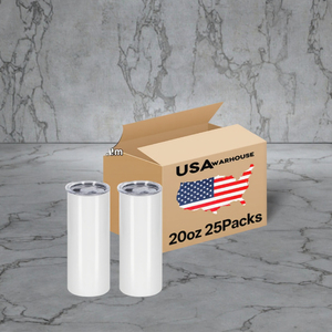 Vaso de sublimación estilo americano de 20 oz, en stock en almacén de EE. UU., para botella de agua recta y delgada de acero inoxidable con tapa para pajita. - Product Image 2