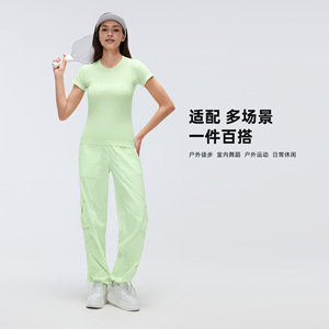 Outdoor Cargo Pants Lightweight Quick Dry Multi Pocket Wide <b>Leg</b> Hiking Fitness Unisex D25001 - Product Image 3