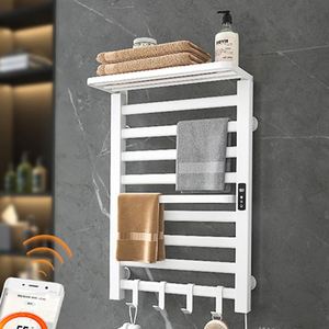 Sèche-serviettes électrique mural en acier inoxydable à chauffage rapide avec étagère intégrée - Product Image 6