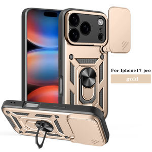 Nueva Funda Protectora para Teléfono con Diseño de Lujo, Resistente a Impactos, TPU+PC, 7 Colores, con Soporte y Ventana Deslizante para iPhone 17, <span class=keywords><strong>6</strong></span> PLUS, XR, XS - Product Image 5