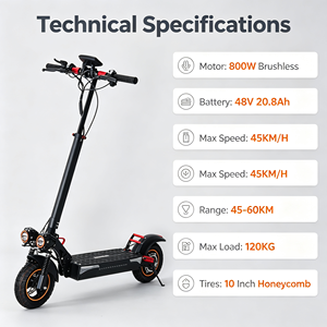 Trottinette pour adultes, design pliable, moteur sans balais, batterie au lithium, technologie de capteur, vitesse élevée 45 km/h, longue portée, LED MX-14 Pro - Product Image 6