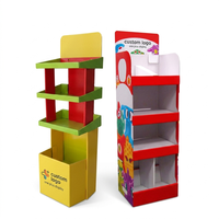 Support de présentation au sol en carton personnalisé pour les collations, les jouets, les boissons, les compléments alimentaires, les produits de vente au détail, les présentoirs en papier