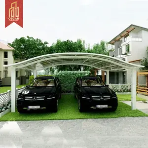 Structure de abri de voiture en aluminium, porte en porte-à-faux, auvent Portable, toit en polycarbonate, abri en aluminium, Garage 2 voitures