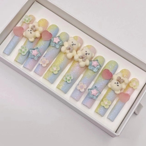 <span class=keywords><strong>Uñas</strong></span> Postizas Acrílicas Reutilizables de Cobertura Completa Personalizables, <span class=keywords><strong>Diferentes</strong></span> <span class=keywords><strong>Diseños</strong></span> para Dedos, Última Moda, Alta Calidad, Largas, Cuadradas, Estilo Ataúd, Bailarina - Product Image 6