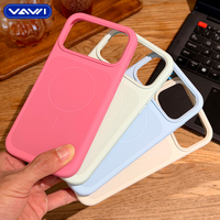 Étui en silicone liquide VAWI S088 en gros avec plaque arrière magnétique assortie pour iPhone 17 Pro Max, coque de téléphone en silicone antichoc