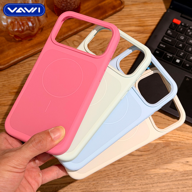VAWI S088 Liquid Silicone Case Wholesale with Matching Magnetic Backplate for iPhone 17 Pro Max Shockproof Silicone Phone Case