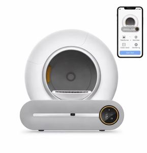 Bac à litière autonettoyant 65L pour chat de tous âges, en alliage métallique, avec détection intelligente par capteur et contrôle par application - Product Image 1