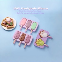 Lot de 3 moules à glaces réutilisables en silicone sans BPA, motifs de dessins animés, avec 3 couvercles et 150 bâtonnets pour les grossistes