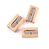 Taille-crayon en bois de hêtre à un seul trou, taille-crayon en bois fait main, coupe-crayon en bois