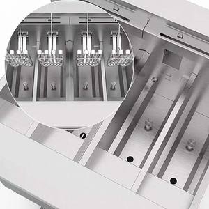 Friteuses électriques ouvertes industrielles à écran tactile 4 pots 4 paniers avec dispositif de filtre à huile automatique pour poulet frit - Product Image 2