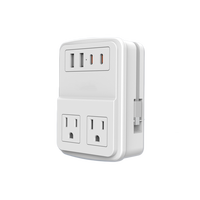 Prise murale multifonctionnelle personnalisable US en cuivre, 3 prises, 2 USB + 2 ports Type-C, 250V 10A, sécurité enfant