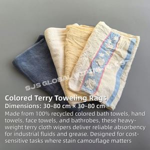 Toallas de Algodón Reciclado 100% Suaves al Tacto, Toallas de Algodón de Colores Recicladas para Hoteles, Trapos Absorbentes Gruesos para Limpieza - Product Image 2