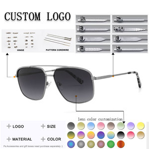 Unisex Pilot <b>Sunglasses</b> Rectangle Metal <b>Frame</b> Green Lens 100% UV Protection Outdoor Activities Adult - Product Image 2