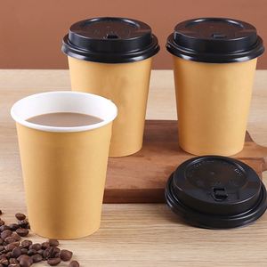 Custom Logo Biodegradable Single Wall 8oz/<b>12oz</b>/16oz/22oz Disposable Printed <b>Coffee</b> Paper <b>Cup</b> with Lid - Product Image 1