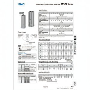 Cilindro de abrazadera rotativa SMC Pneumatics, piezas neumáticas - Product Image 1