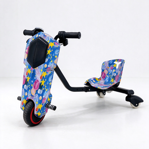 Foldable <b>Electric</b> Drift <b>Scooter</b> <b>With</b> <b>Seat</b> 75Kg Max Load Steel Plastic Material for <b>Kids</b> Riding - Product Image 2