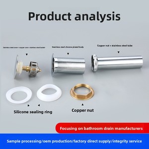 <span class=keywords><strong>Bonde</strong></span> de vidange escamotable en acier inoxydable pour <span class=keywords><strong>lavabo</strong></span>, bouchon de vidange de <span class=keywords><strong>lavabo</strong></span> de salle de bain avec trop-plein, filetage G1 1/4 - Product Image 3