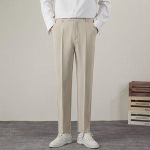 Pantalones Casuales Rectos de Color Sólido para Hombre, Moda Verano, Clásicos, Casuales de Negocios, Ropa de Marca Masculina, Pantalones de <span class=keywords><strong>Traje</strong></span> Clásicos Ajustados - Product Image 5