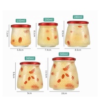 Honig-Marmeladen-Pudding Babynahrung Duftkerze Gewürze Geprägte Diamanten Glas-Aufbewahrungsbehälter mit Goldmetall-Schraubdeckeln