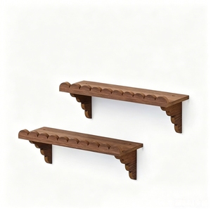 Lot de 2 étagères murales flottantes en bois rustique festonné de 17 pouces, résistantes à l'eau, multifonctionnelles pour garage, salon, chambre, salle de bain - Product Image 1